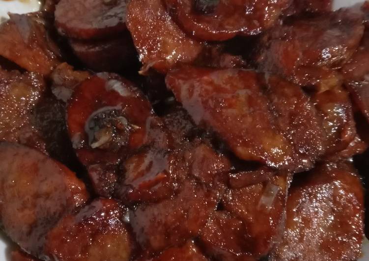 Resep Oseng sosis babi saus kecap enak tenan😘😘😘👍🏼👍🏼👍👍😍 Anti Gagal