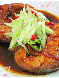 紅燒青蒜烏魚片 的食譜成品照片