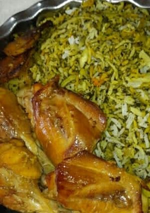 عکسی از دستور باقالی پلو با مرغ