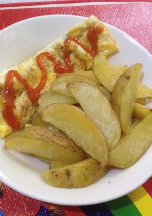 Foto resep Kentang wedges omelette