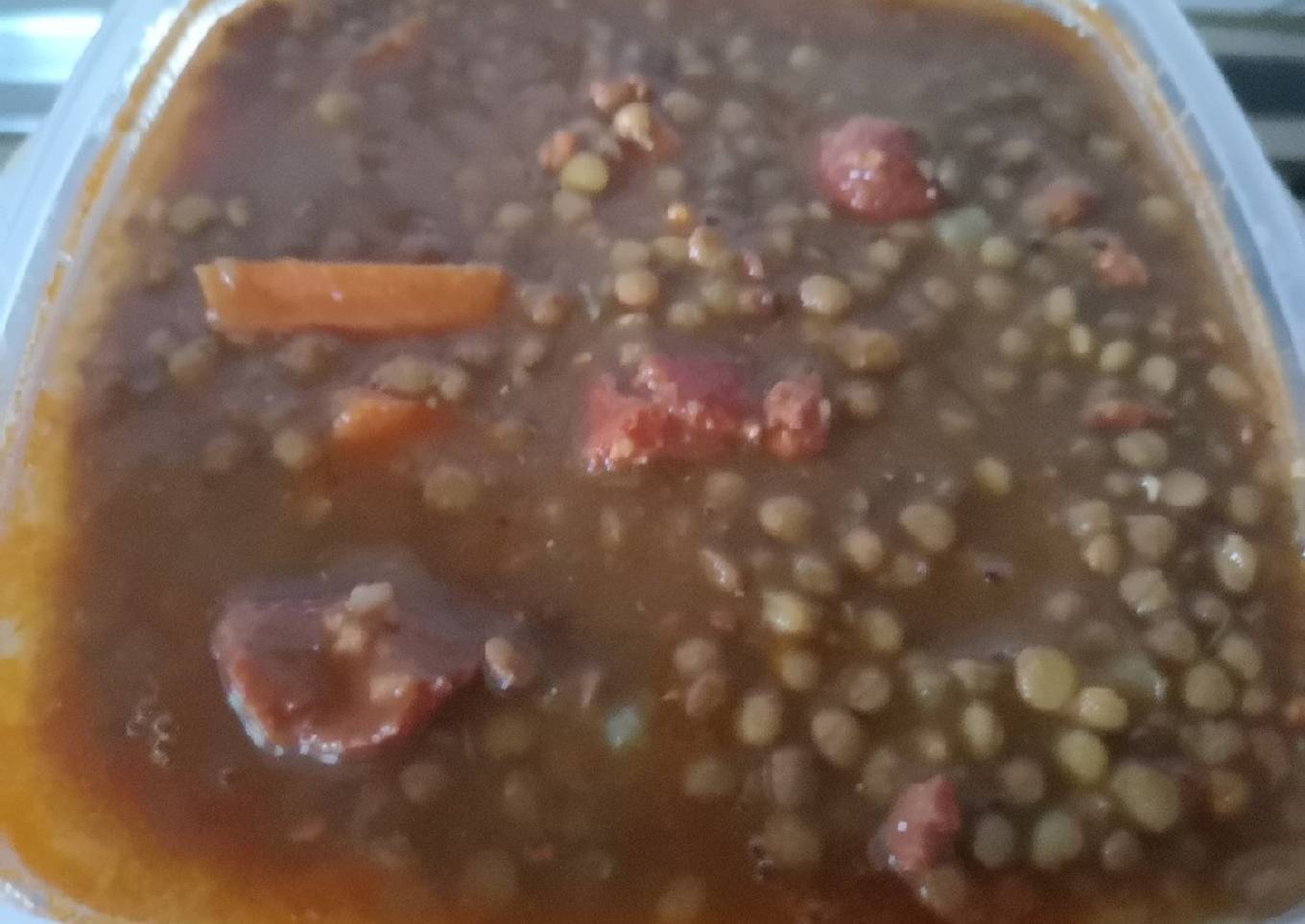 Lentejas con chorizo a mi manera