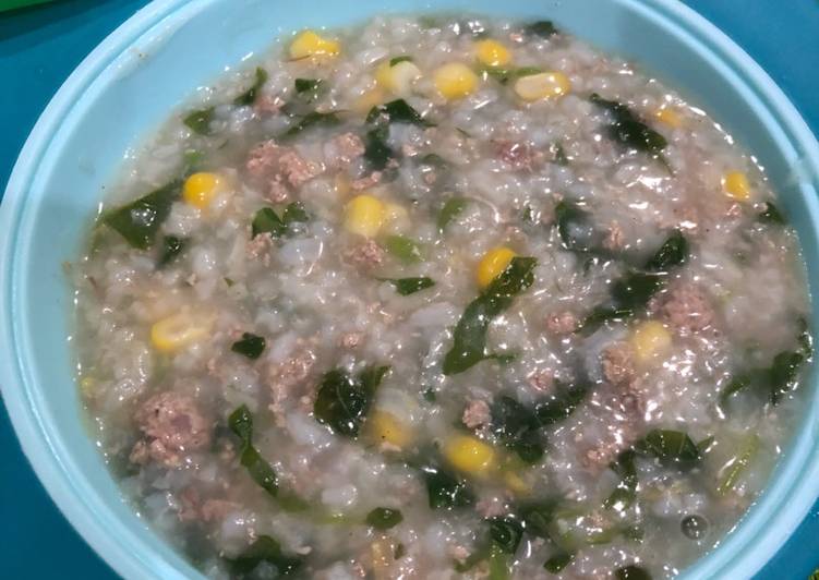 Bubur ati ayam bayam