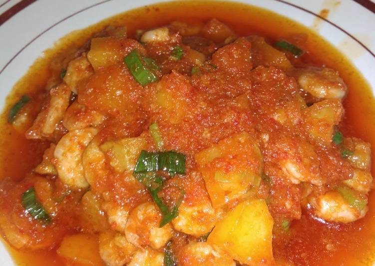 Bagaimana Membuat Balado udang kentang, Lezat