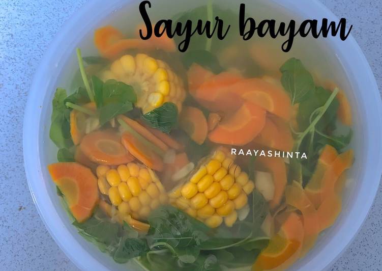 Resep Sayur bayam jagung wortel Lezat