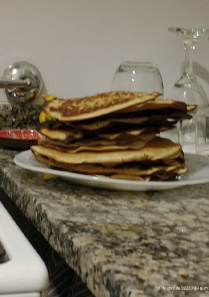 Una foto de Panqueques de banana🍌🍌🍌
