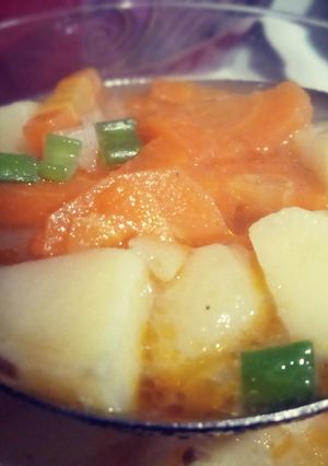 صورة لوصفة شوربة الخضر على طريقتي