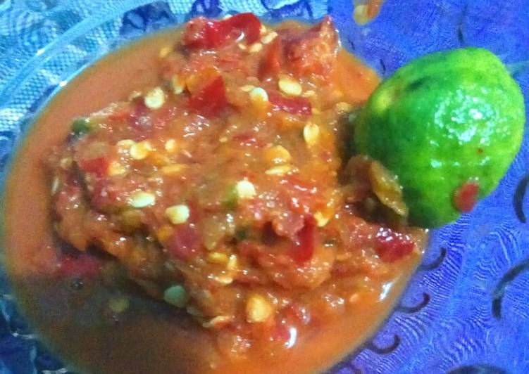 Resep Sambal limo (sambel mentah,sambel goang) Anti Gagal