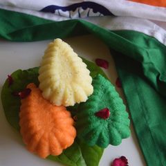 A picture of Tiranga Nariyal Burfi.