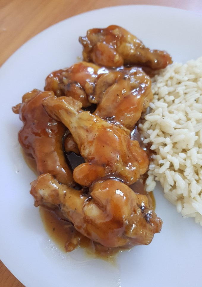 Una foto de Piezas de pollo en salsa tipo agridulce