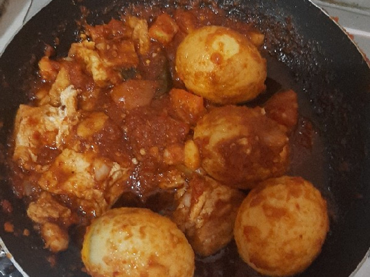 Resep Telur dan tahu bumbu balado sederhana Anti Gagal