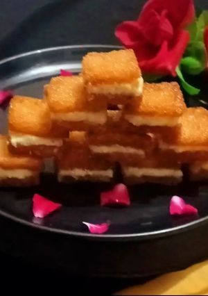 A picture of Shahi Tukda Creamy Toast Sandwich.