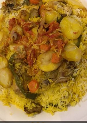 صورة لوصفة مقلوبه دجاج 😋