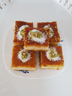 صورة لوصفة بسبوسة بالقشطة
