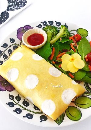 水玉蛋包飯♥療癒系 的食譜成品照片