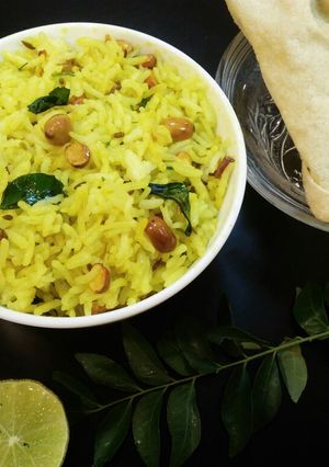 A picture of Lemon Rice/ Chitranna.