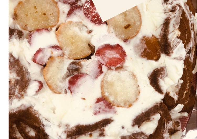 Recipe of Favorite Swiss roll strawberry gulab jamun ice cake