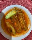 Flor de calabaza rellena de queso