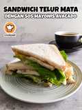 Sandwich Telur Mata Dengan Sos Mayonis Avocado