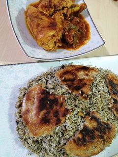 عکسی از دستور لوبیا چشم بلبلی پلو با شوید