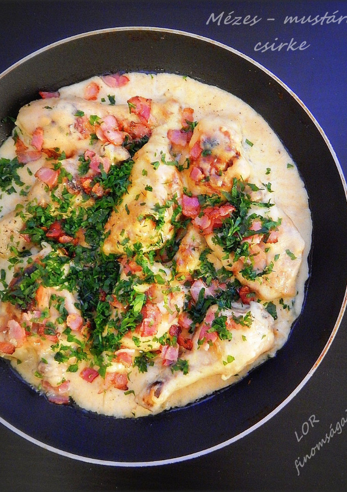 Mézes - mustáros csirke recept fotója