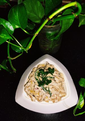 A picture of Fettuccine Alfredo Pasta 🍝.