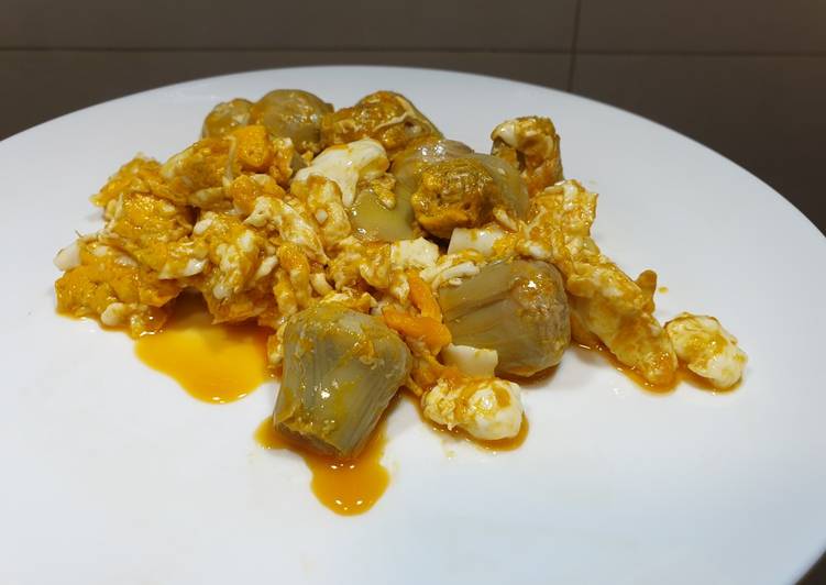 Revuelto de alcachofas en escabeche