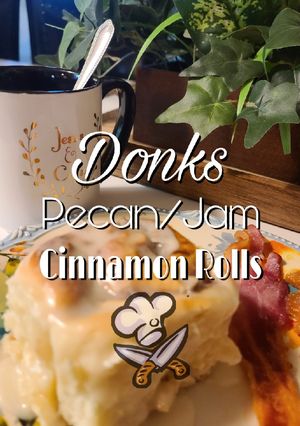 A picture of Pecan/Jam Cinnamon Rolls.