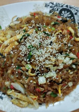 Foto resep Japchae (glass noodle) Bihun Goreng Korea