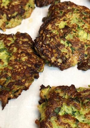 A picture of Squash patties.