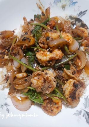 รูปของ กุ้งผัดพริกไทยดำ