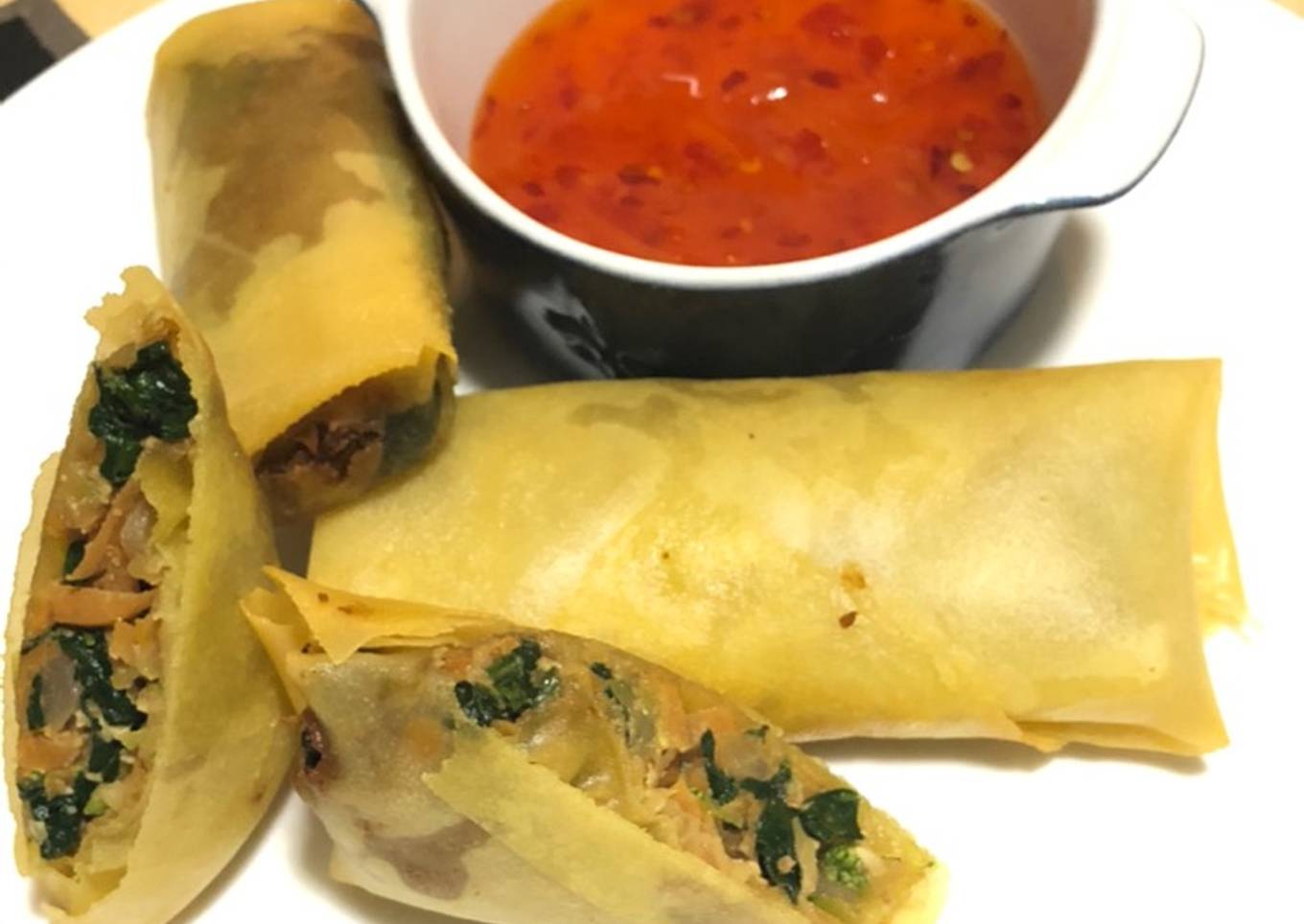 Rollos primavera con nuez