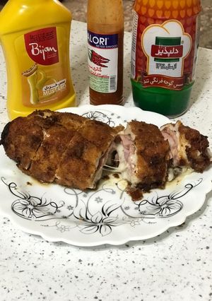 عکسی از دستور رولت مرغ سوخاری یا چیکن کوردن بلو