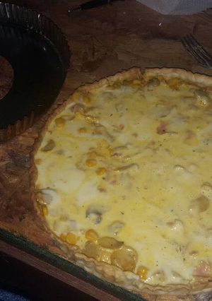 Una foto de Tarta de champiñones y choclo