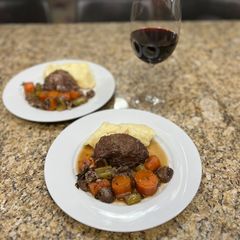Red wine braised venison A picture of Red wine braised venison.