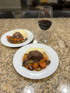 A picture of Red wine braised venison.