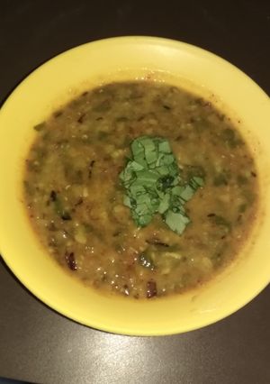 A picture of Split moong dal with palak.