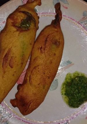 A picture of Recipe: Mirchi Vada - Indian Chilli Fritters.