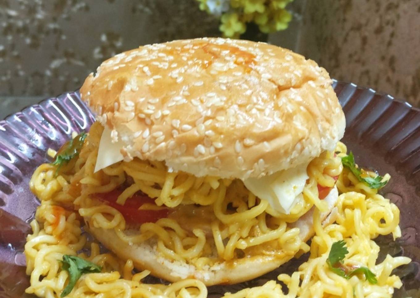 Maggilicious Veg Burger