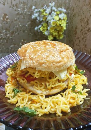 A picture of Maggilicious Veg Burger.