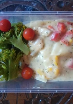Foto resep Creamy white chicken lasagna