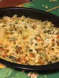 Celery and Zucchini Gratin with Cream and Grana Padano