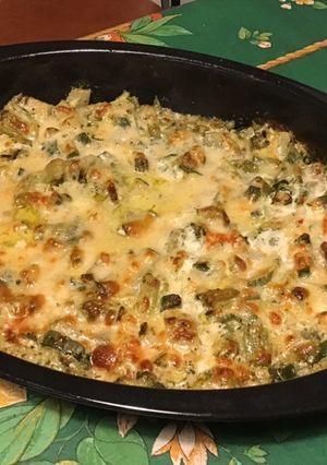 A picture of Celery and Zucchini Gratin with Cream and Grana Padano.