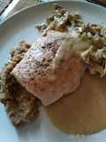 Solomillo de pavo al ron con setas y amaranto