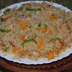 A picture of Restaurant style Chicken and veg fried rice #CookPadApp  Rice Competition.