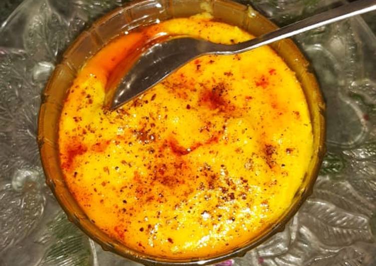 Moong dal kadhi and no frying pakori