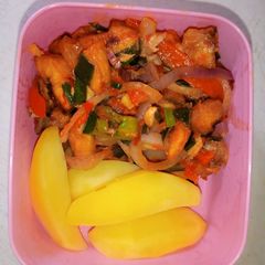 A picture of Potato Fish Dodo sauce.