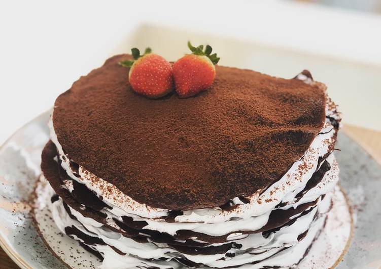Resep Crepes Chocolate Cake Anti Gagal