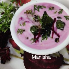 A picture of Beetroot Raita.