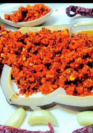 A picture of Coconut Garlic Chutney.