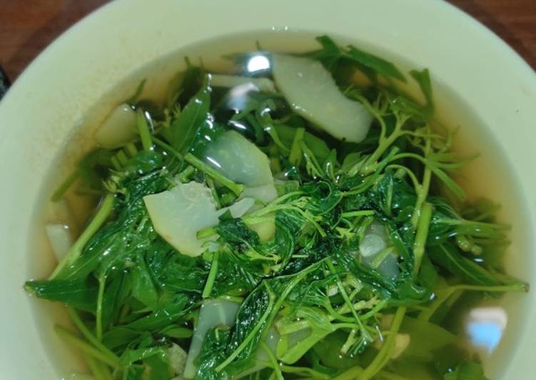 Resep Sayur Bening Daun Ubi Rumahan🌼 yang Lezat